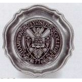 4-1/4" Custom Crested Queen Anne Pewter Coaster/Ashtray (Matte)